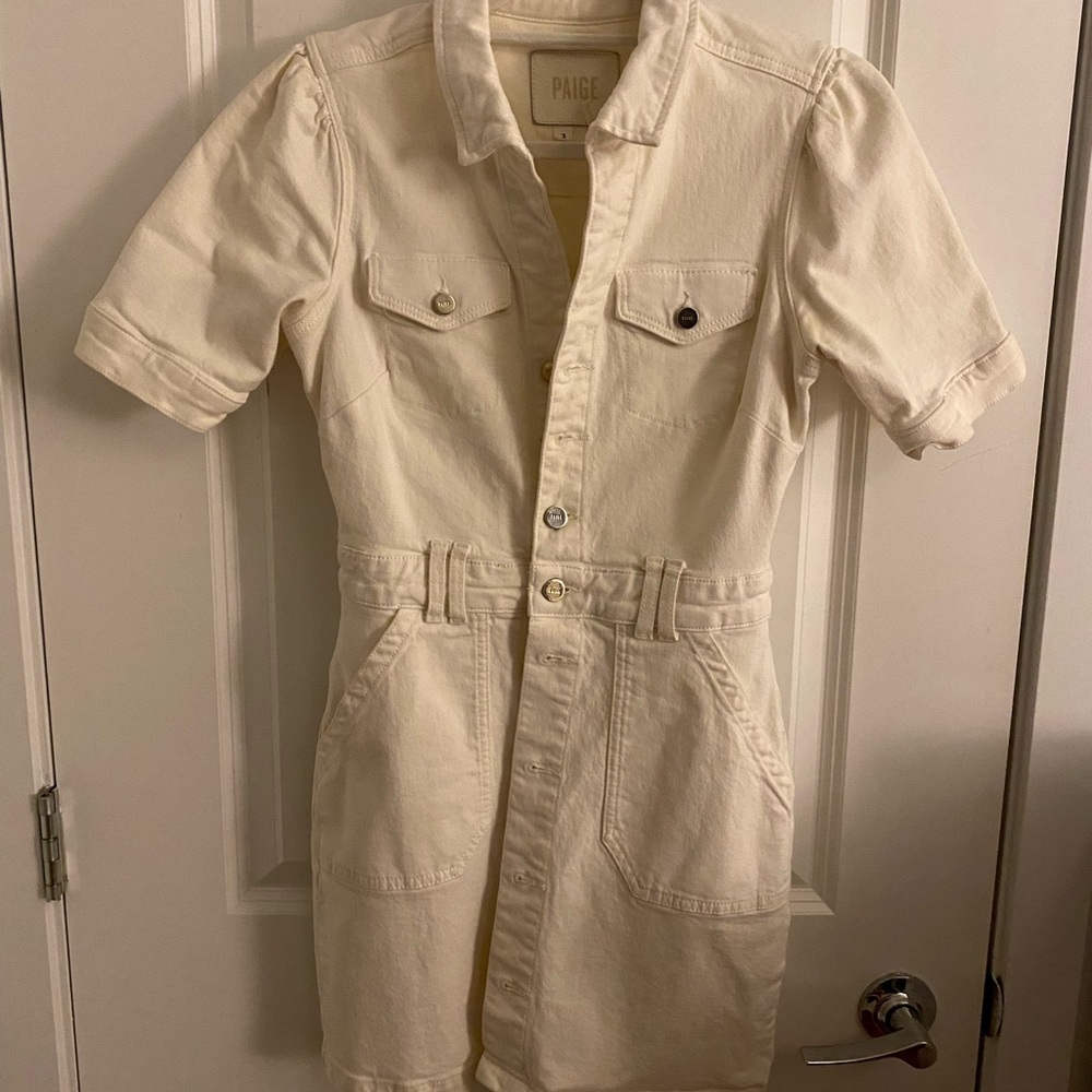 PAIGE Ivory Short-Sleeve Dress